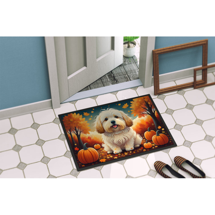 Bless international Coton De Tulear Fall Indoor or Outdoor Mat